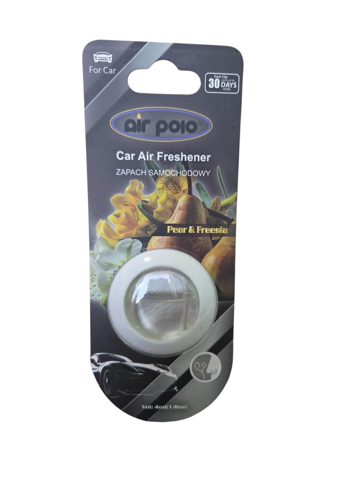 Auto gaisa atsvaidzinātājs Air Polo ar bumbieru un frēzijas aromātu, 4ml