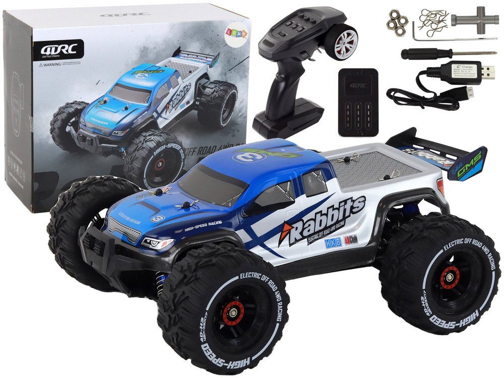 Rabbits RC bezceļu auto ar četru riteņu piedziņu, zils, 2.4G