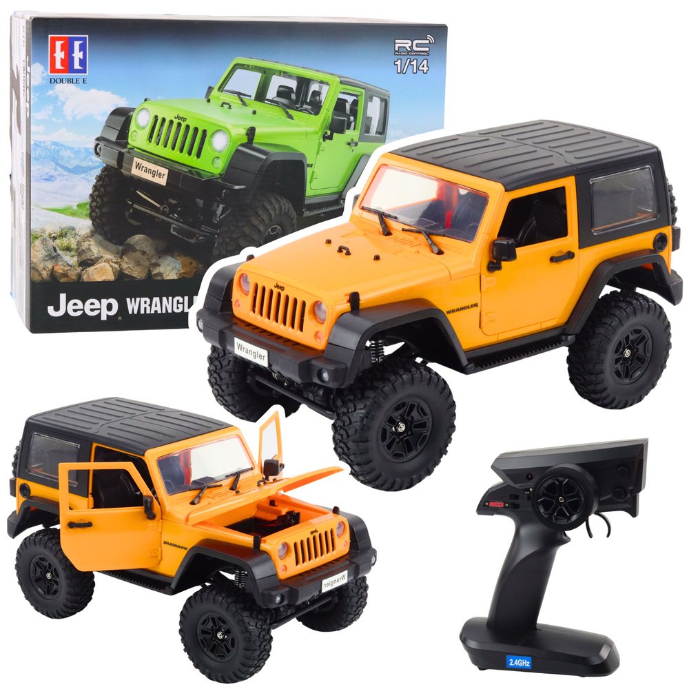 RC Jeep Wrangler Rock Crawler oranžs 1:14 tālvadības apvidus automobilis